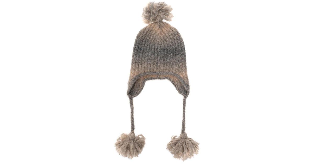 Alanui Ice Caves Pompom Detailed Beanie in White | Lyst