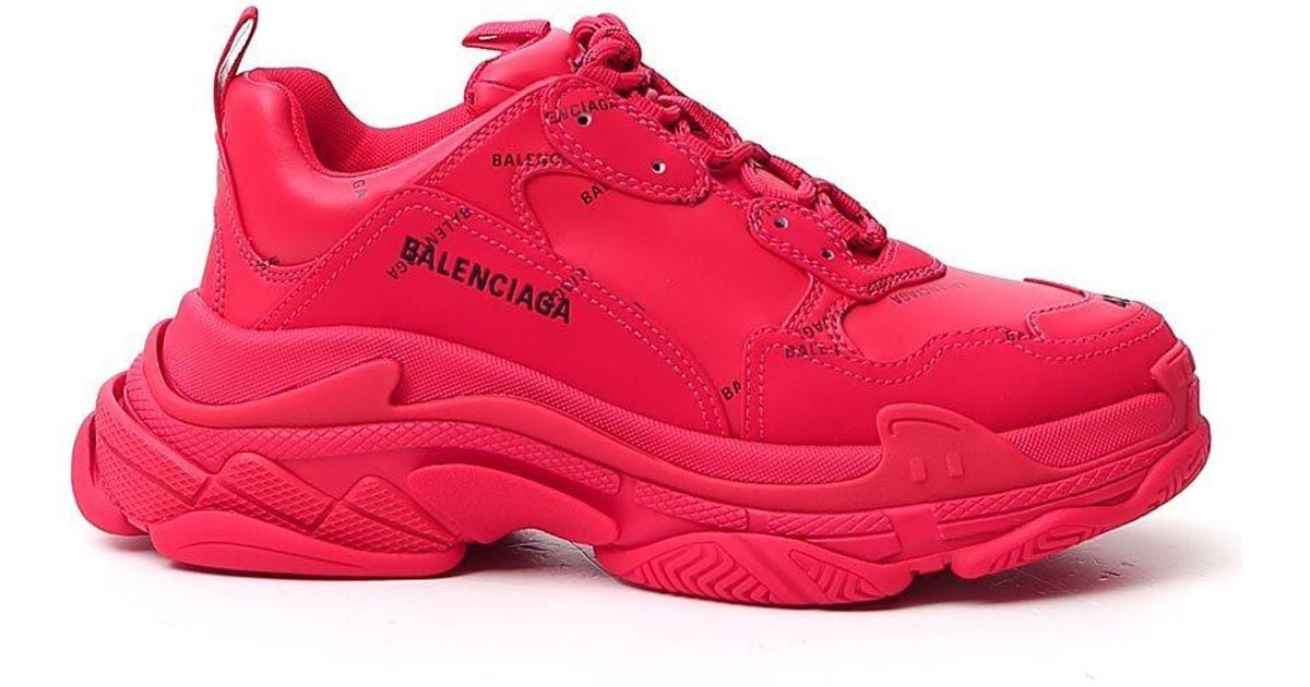 Balenciaga Synthetic Triple S Clear Sole Sneaker in Red/Black (Red) for