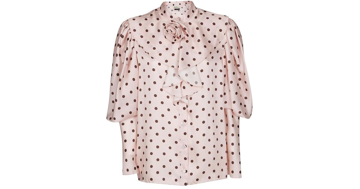polka dot ruffle shirt
