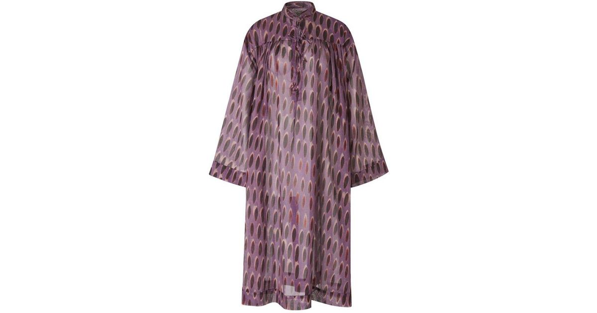 Dries Van Noten Tunic-printed Dress in Purple | Lyst