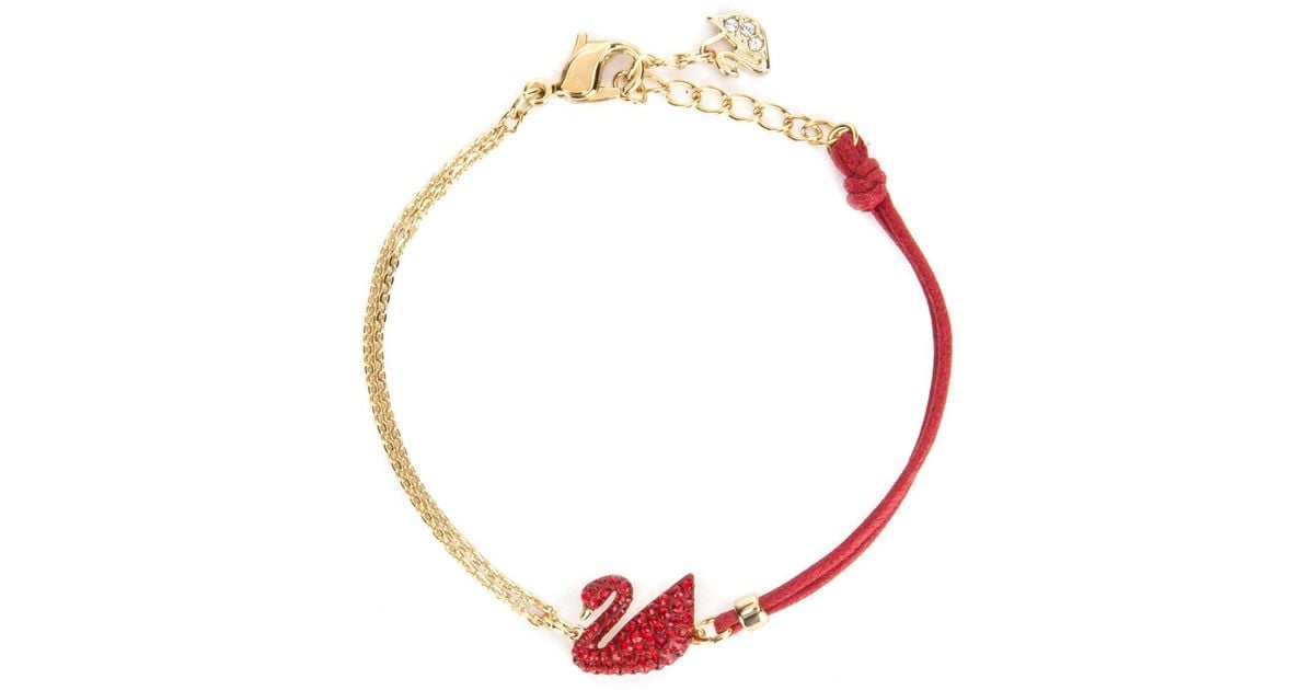 Swarovski Swan Bracelet in Red | Lyst