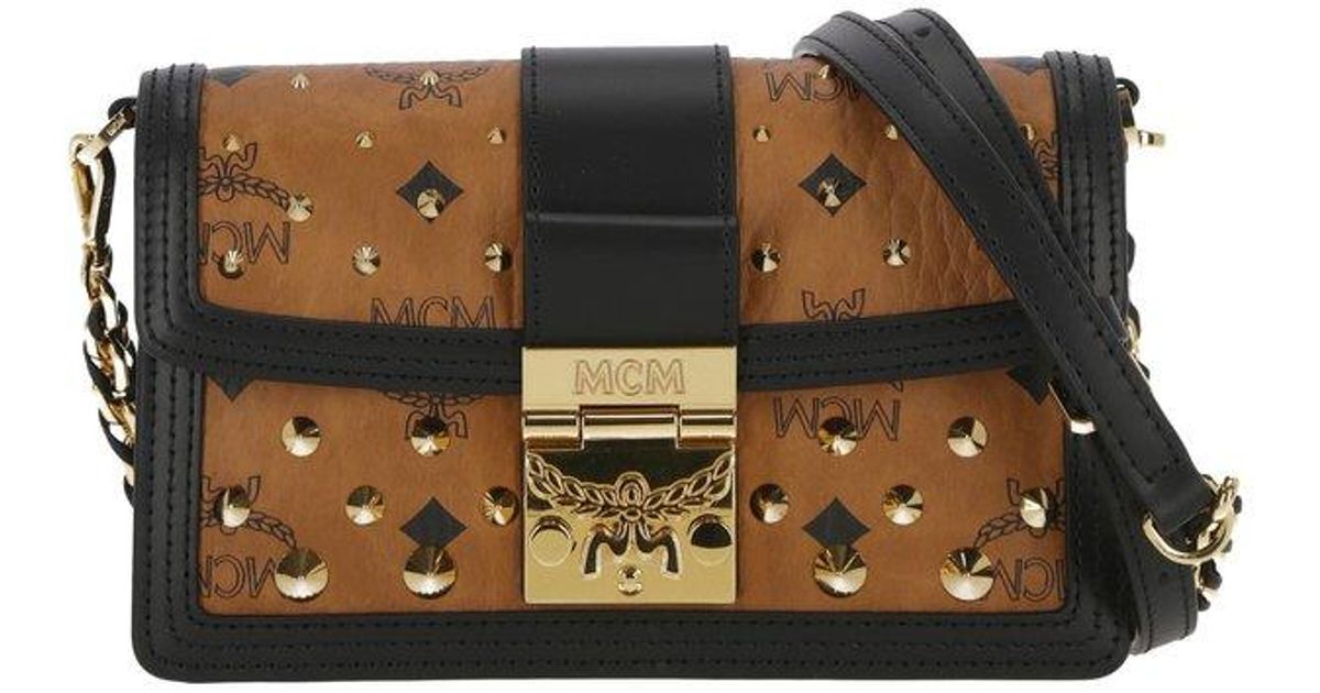MCM Allover Logo Printed Shoulder Bag Lyst