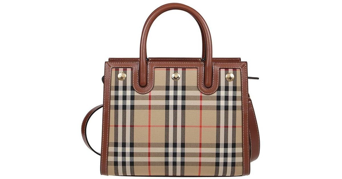 Burberry Check-patterned Mini Tote Bag