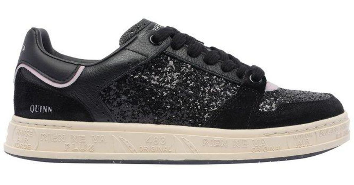 Premiata Quinnd Lace-Up Sneakers in Black | Lyst