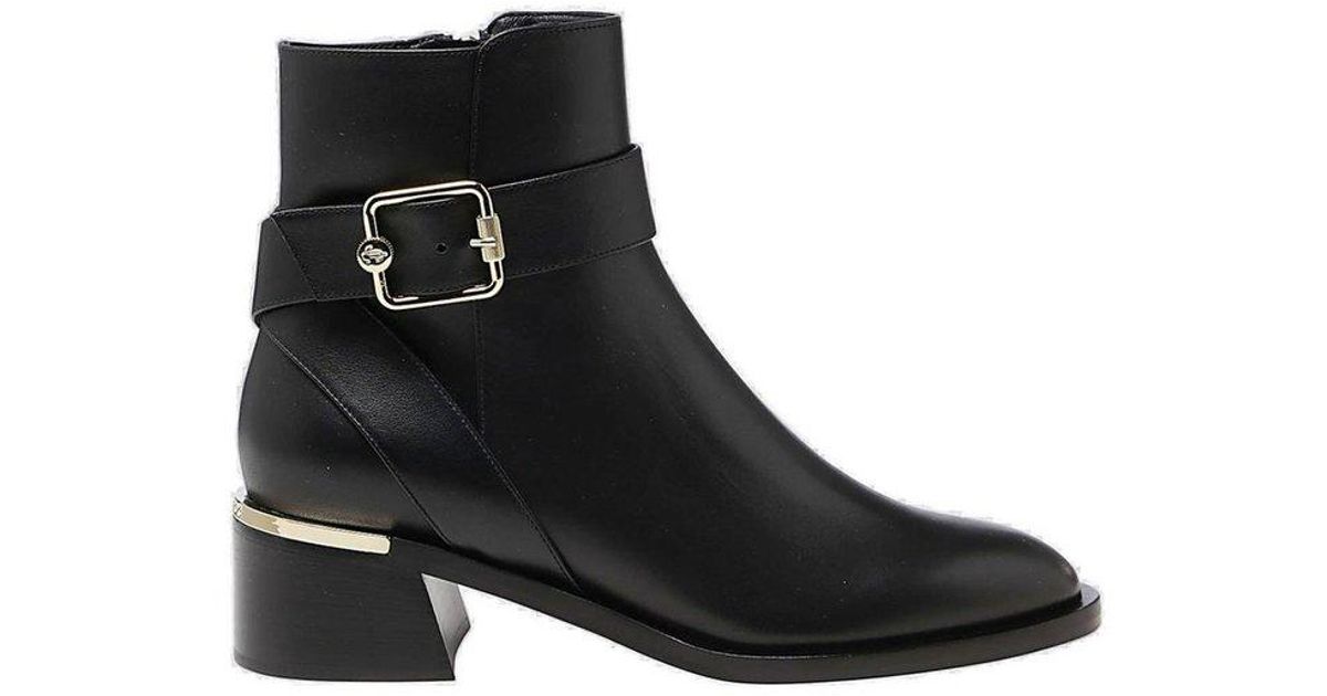 Jimmy Choo Leather Clarice 45 Ankle Boots in Black Lyst Australia