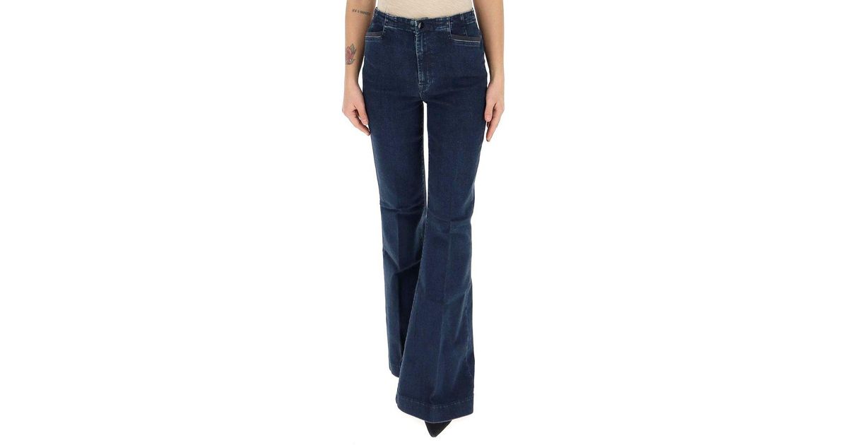 Denim Darted High-rise Flare Jeans 