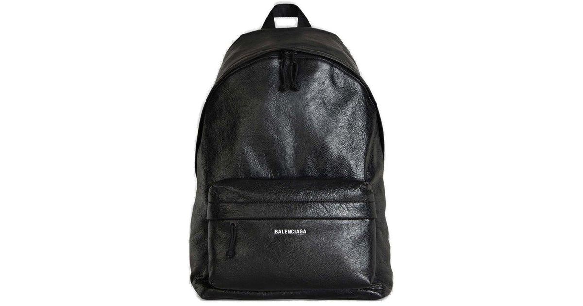 Balenciaga Leather Explorer Backpack in Black for Men | Lyst Canada