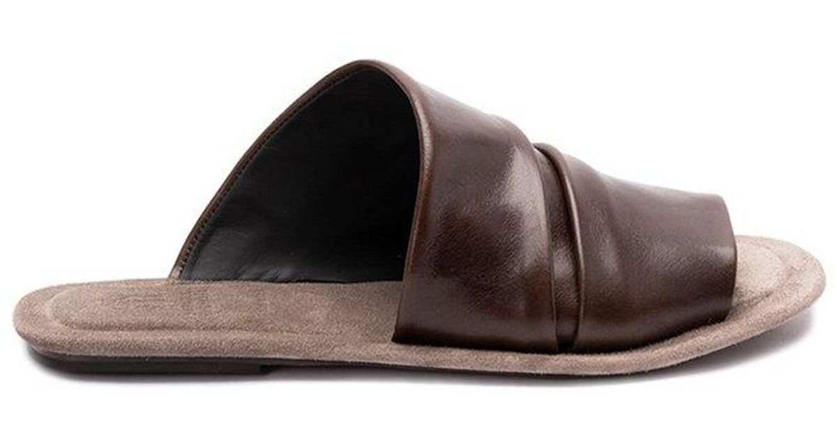 Brunello Cucinelli Slide Sandals in Brown | Lyst Canada