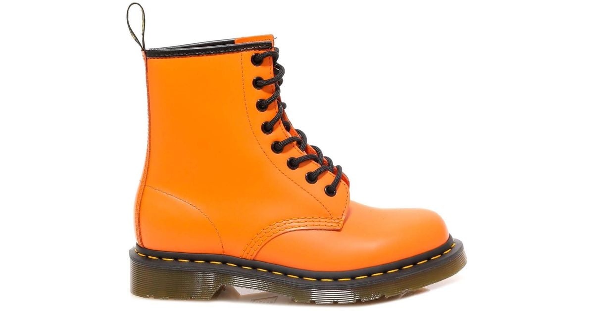 Doc martens top orange boots
