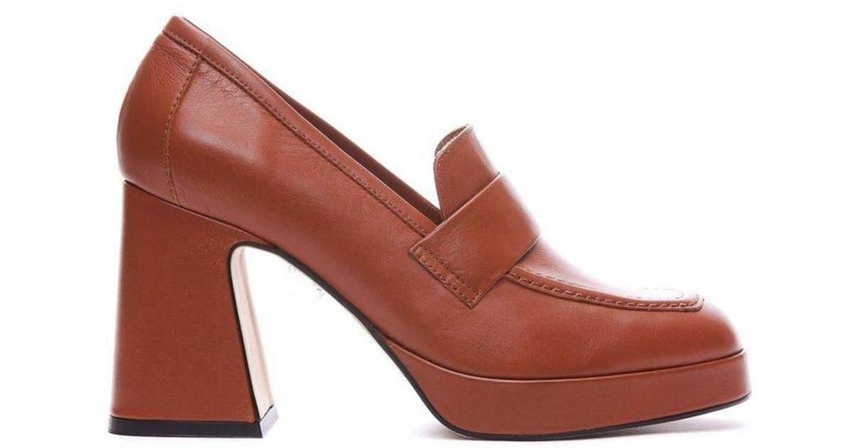 block heel platform pumps