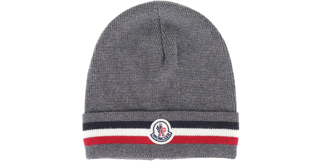Moncler Striped Wool-knit Beanie in 