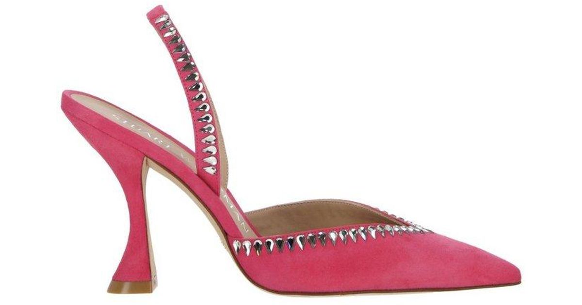 Stuart Weitzman Gmct Pointed Toe Slingback Pumps in Pink | Lyst