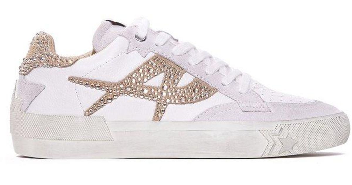 Ash Moonlight Strass Embellished Low-Top Sneakers in White