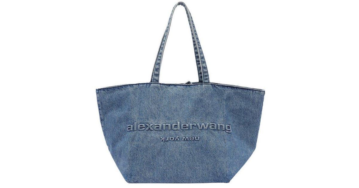 Alexander Wang Denim Tote Bag Punch in Blue | Lyst