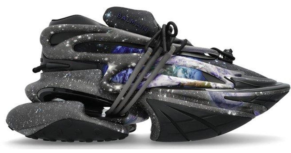 Balmain Earth And Stars Print Unicorn Low Trainers in Black for Men | Lyst