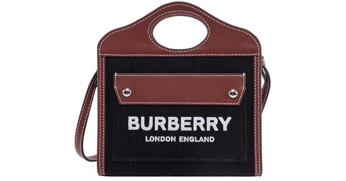 【BURBERRY】送料/関税込 Mini Pocket Detail Tote Bag Burberry Mini Pocket Tote Bag | Neutrals | FARFETCH CA