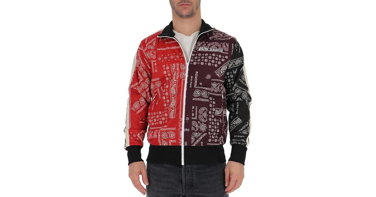 Palm Angels Bandana Contrast Logo Print Jacket in Red for Men | Lyst