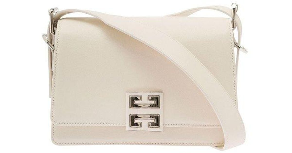 【関税&送料込】Givenchy Ivory Leather Small 4G Shoulder Bag Givenchy 4g Crossbody Bag In Ivory Box Leather in Natural