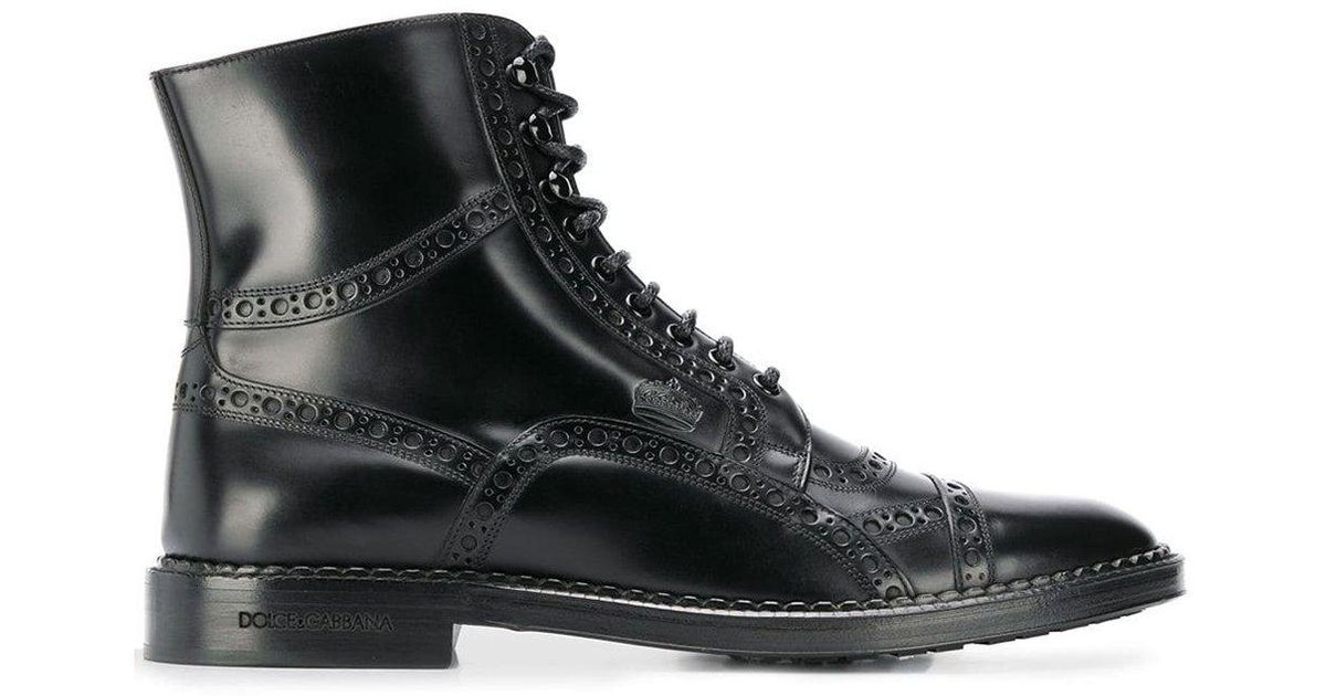 dolce and gabbana lace up boots