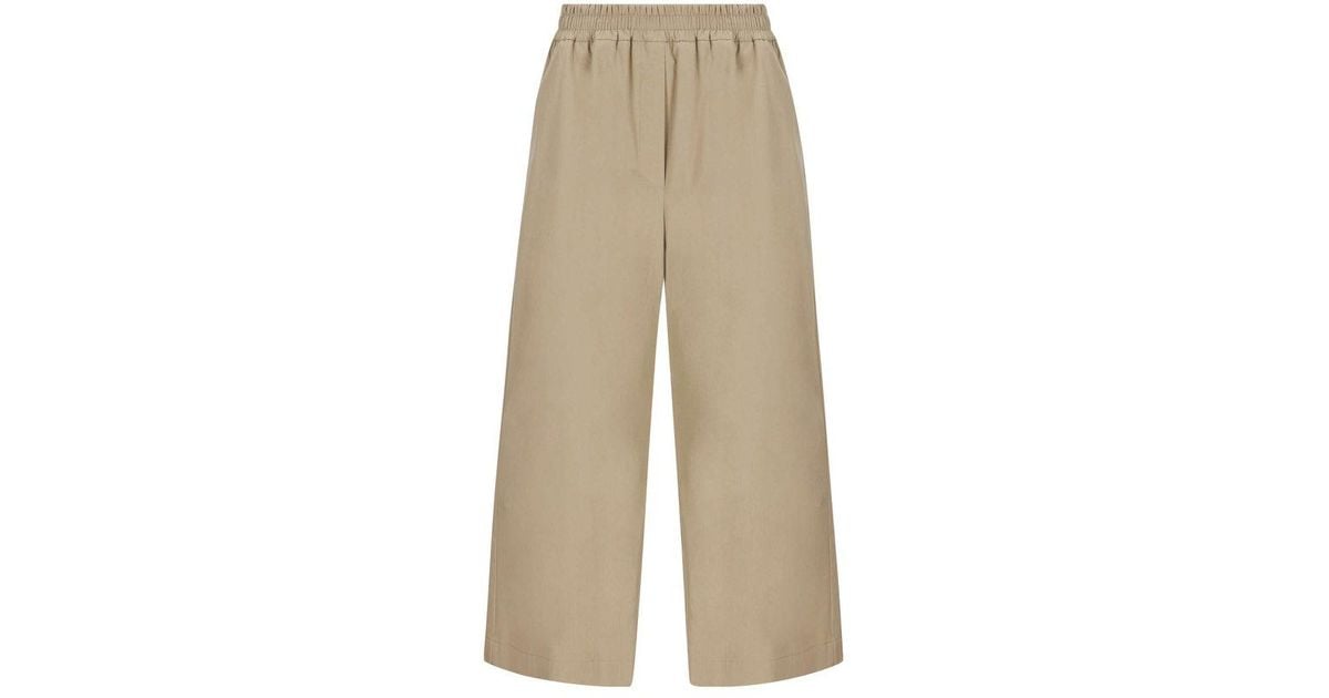 Loewe Cotton Elasticated Waistband Cropped Trousers in Brown (Natural ...