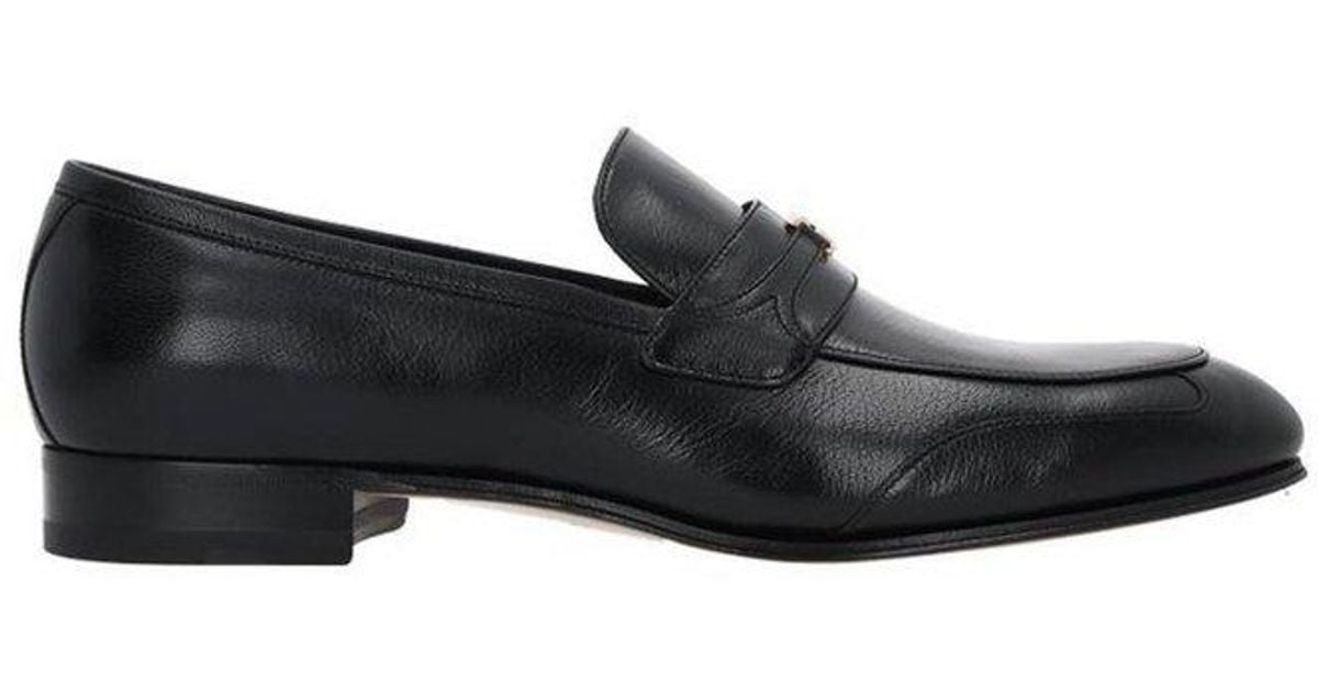 Gucci Interlocking G Detailed Loafers in Black for Men | Lyst