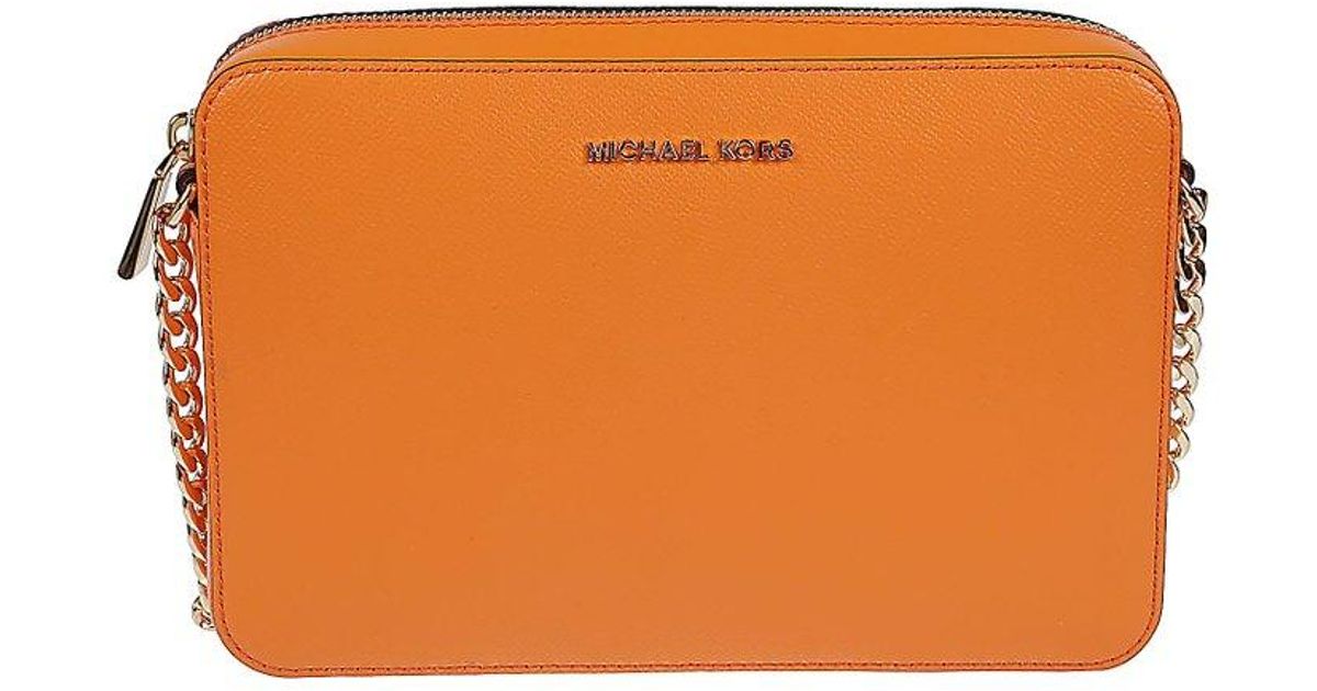 MICHAEL Michael Kors Jet Set Large Crossbody Bag in Orange Lyst