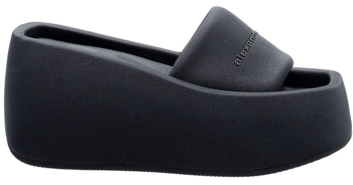 Alexander Wang Synthetic Taji Platform Slide Sandals in Black - Lyst