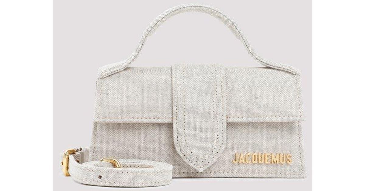 Jacquemus Linen Le Bambino Mini Flap Bag in Beige (White) Lyst Canada