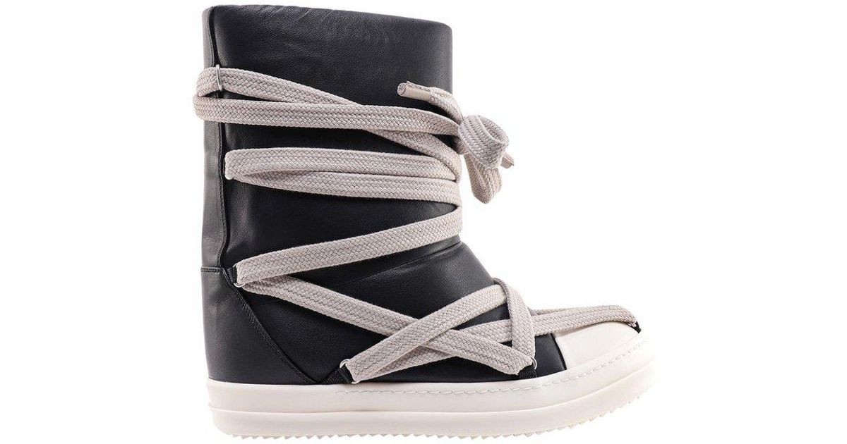 Rick Owens Jumbo Puffer Megalaced Boots in Black for Men | Lyst