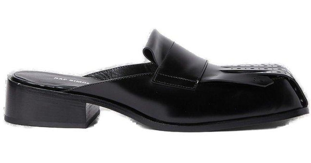 Raf Simons Brogue Mules in Black for Men | Lyst