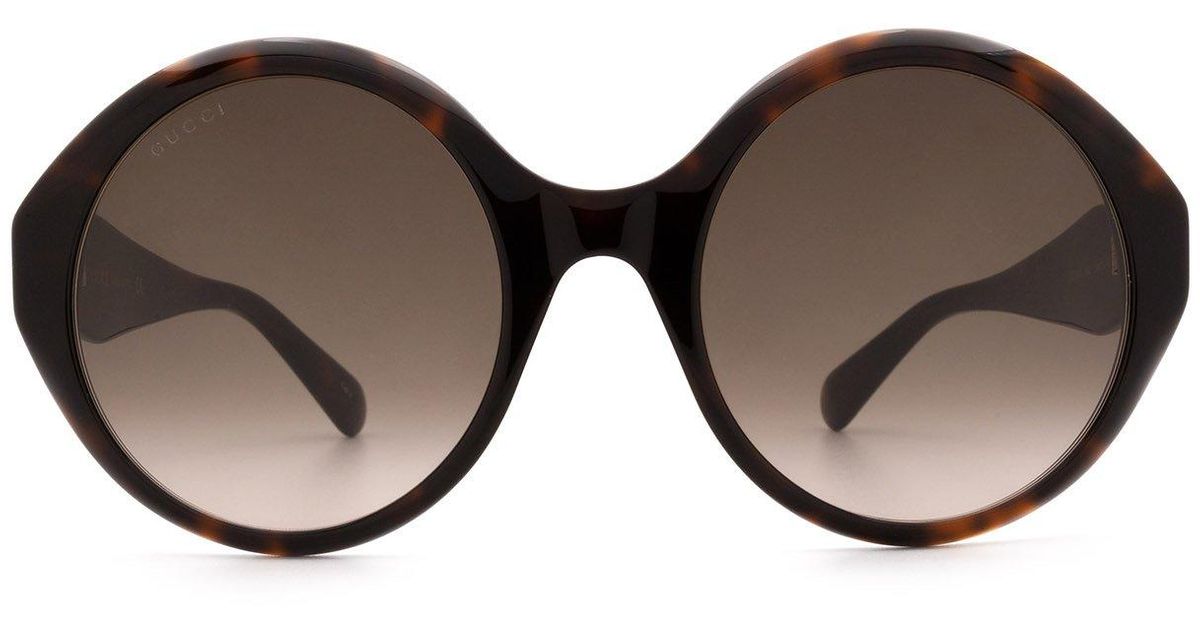 Gucci Oversize Round Frame Sunglasses in Brown Lyst