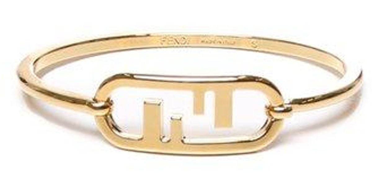 Fendi Logo Plaque Bracelet in White Lyst Canada