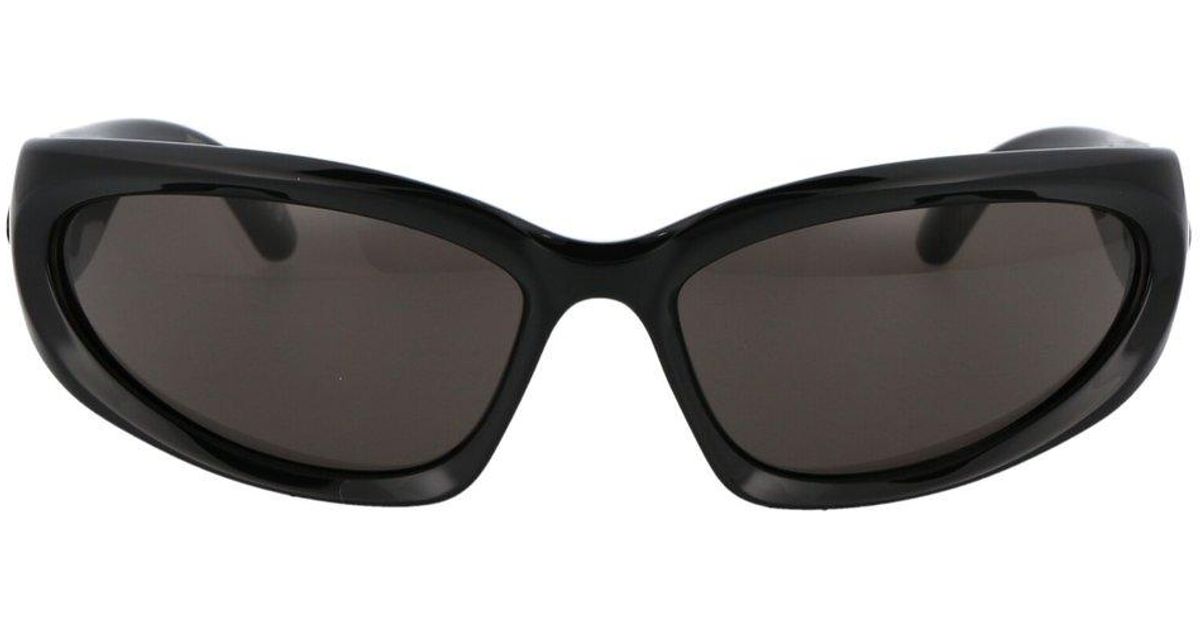 Balenciaga Swift Oval Sunglasses in Black | Lyst