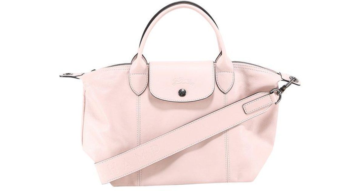 Buy Longchamp Mini Le Pliage Cuir Leather Top Handle Bag - Pale Pink At 40%  Off
