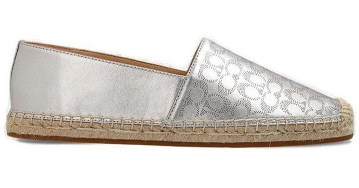 COACH Carley Metallic Leather Espadrille Lyst UK