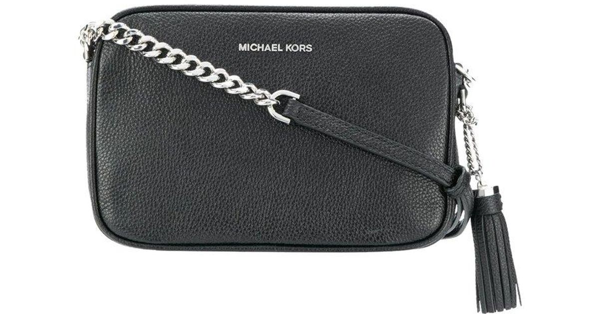 MICHAEL Michael Kors Ginny Logo Plaque Crossbody Bag in Black Lyst