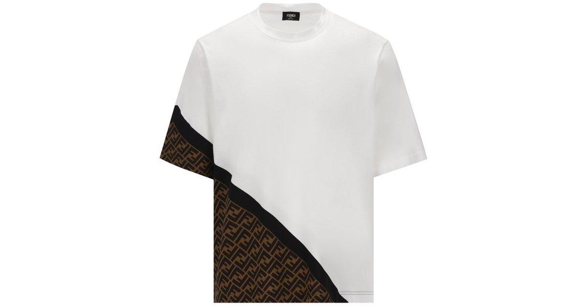 Fendi T-shirt L.j. Diagonal Ff in White for Men | Lyst Canada