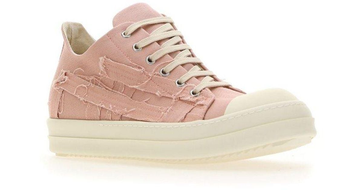 Rick Owens DRKSHDW Distressed-effect Lace-up Sneakers in Pink for Men ...