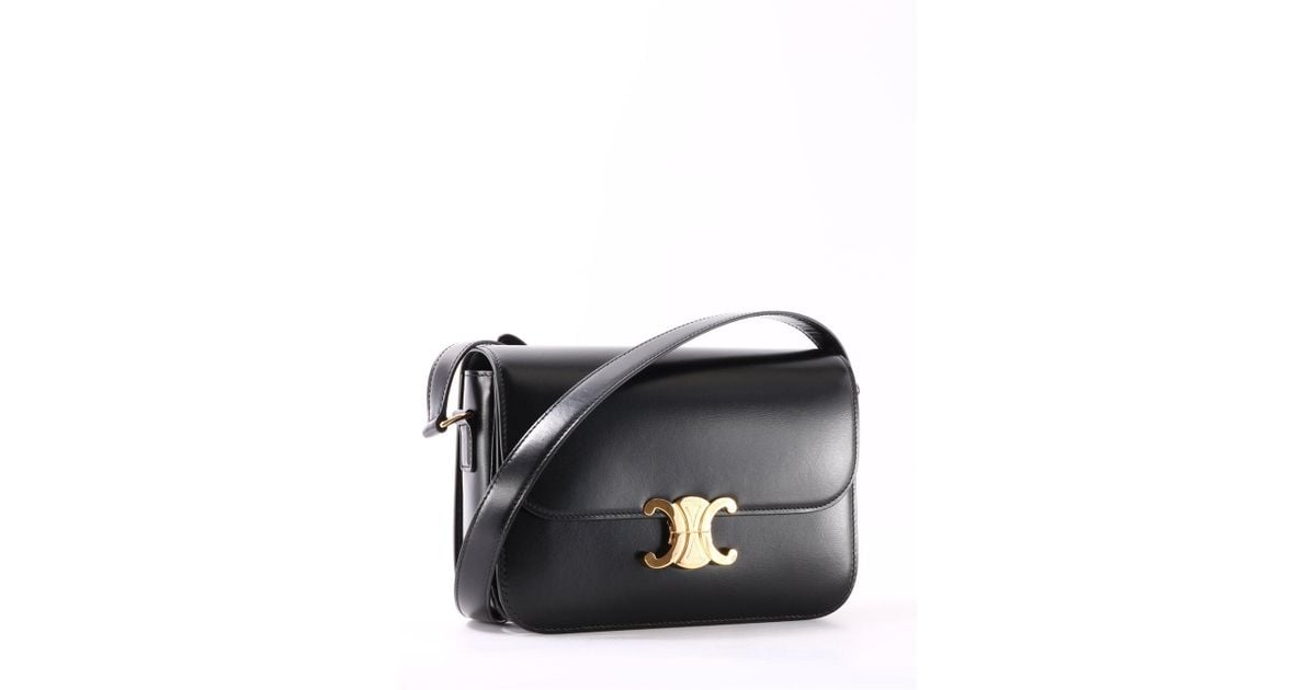 Celine Medium Triomphe Crossbody Bag in Black Lyst