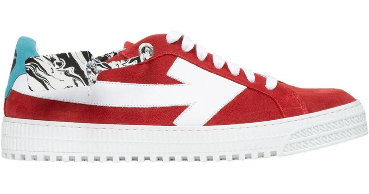 Off-White c/o Virgil Abloh Suede 'arrow' Sneakers Red for Men - Save 56% |  Lyst