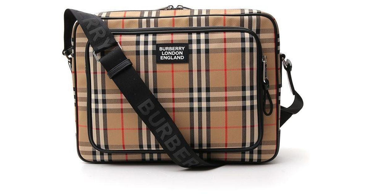 burberry check messenger bag