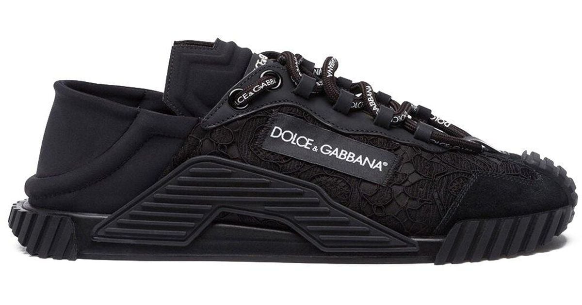 Dolce & Gabbana Leather Ns1 Logo Sneaker in Black - Lyst
