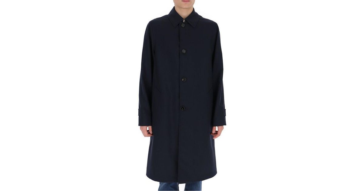 Marni Wool Single Breasted Coat in Blue for Men | Lyst