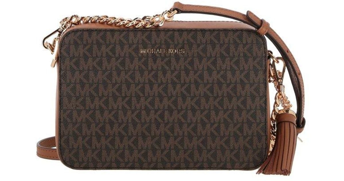 MICHAEL Michael Kors Ginny Medium Monogram Crossbody Bag in Brown