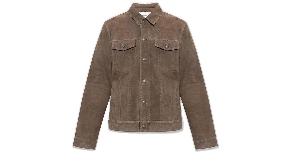 Zadig & Voltaire Leather Jacket in Brown for Men | Lyst