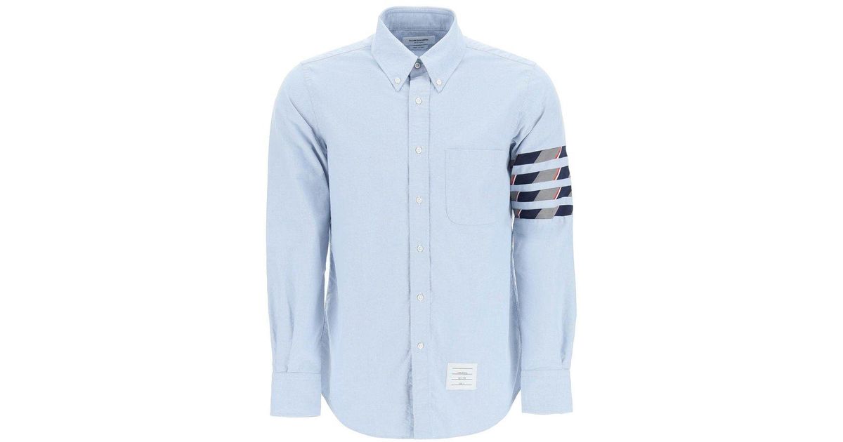 Thom Browne striped short-sleeved shirt - Blue