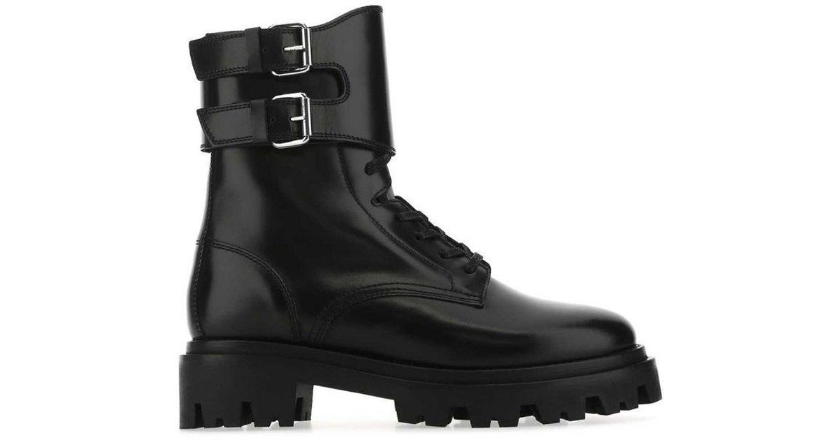 Isabel Marant Buckle Detailed Chunky Boots in Black | Lyst
