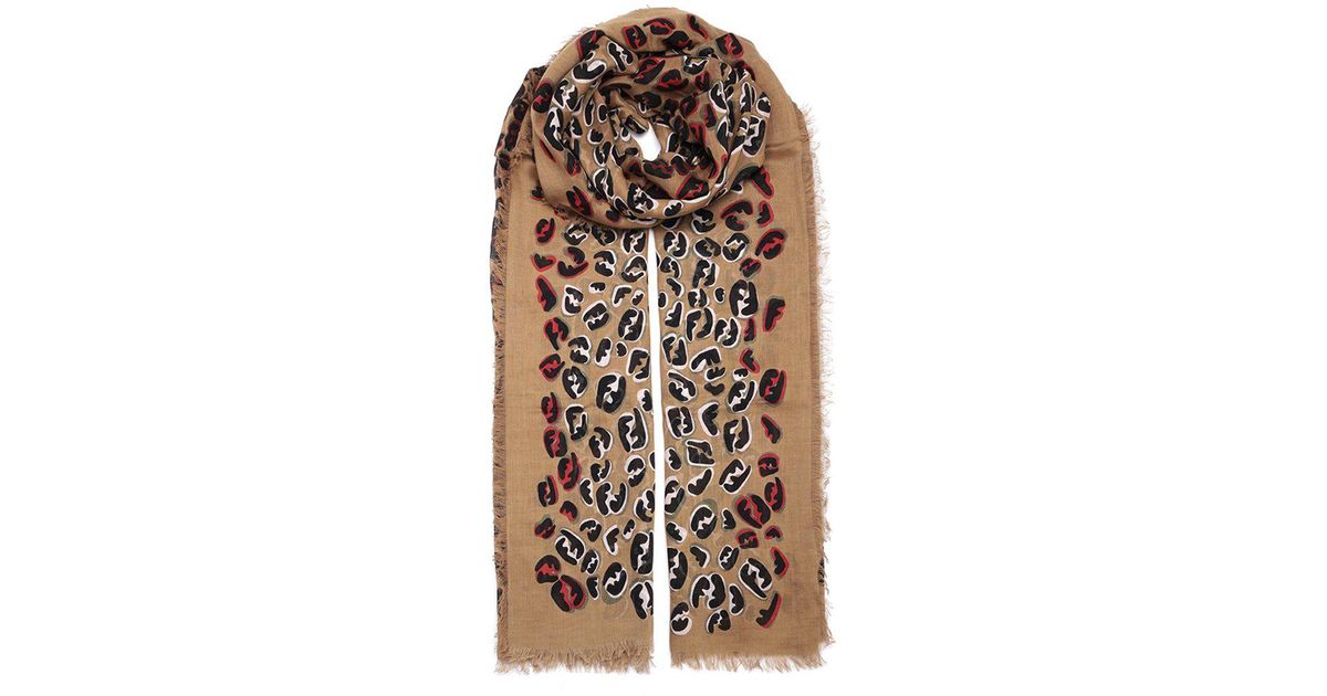 fendi leopard scarf