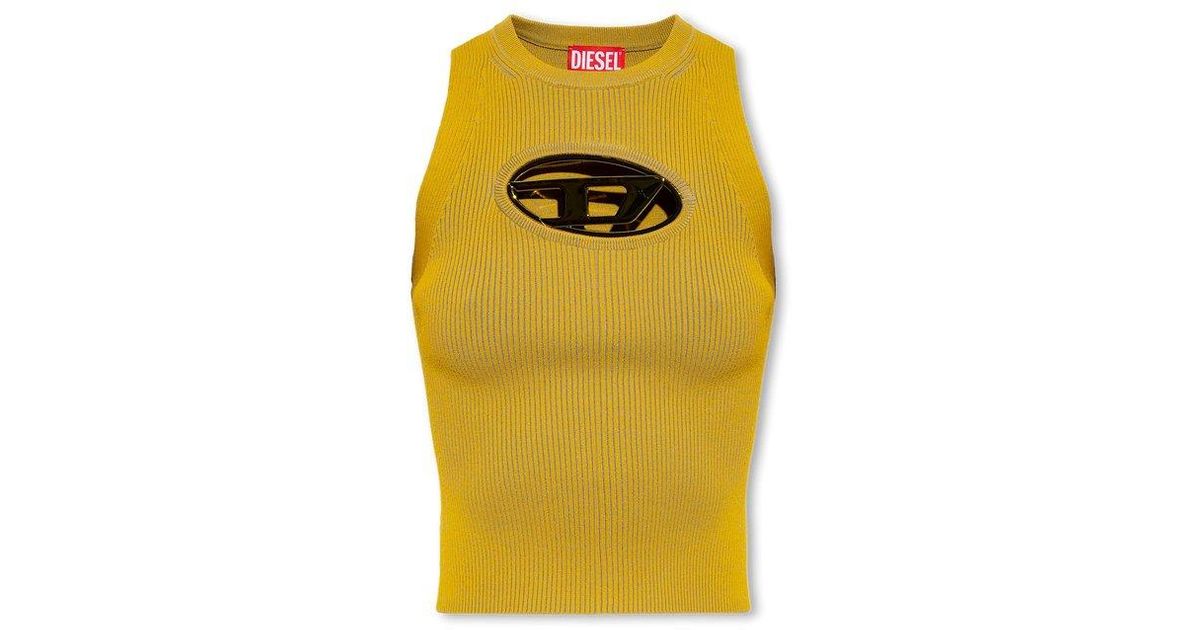 DIESEL 'monervatop' Top With Logo in Yellow Lyst