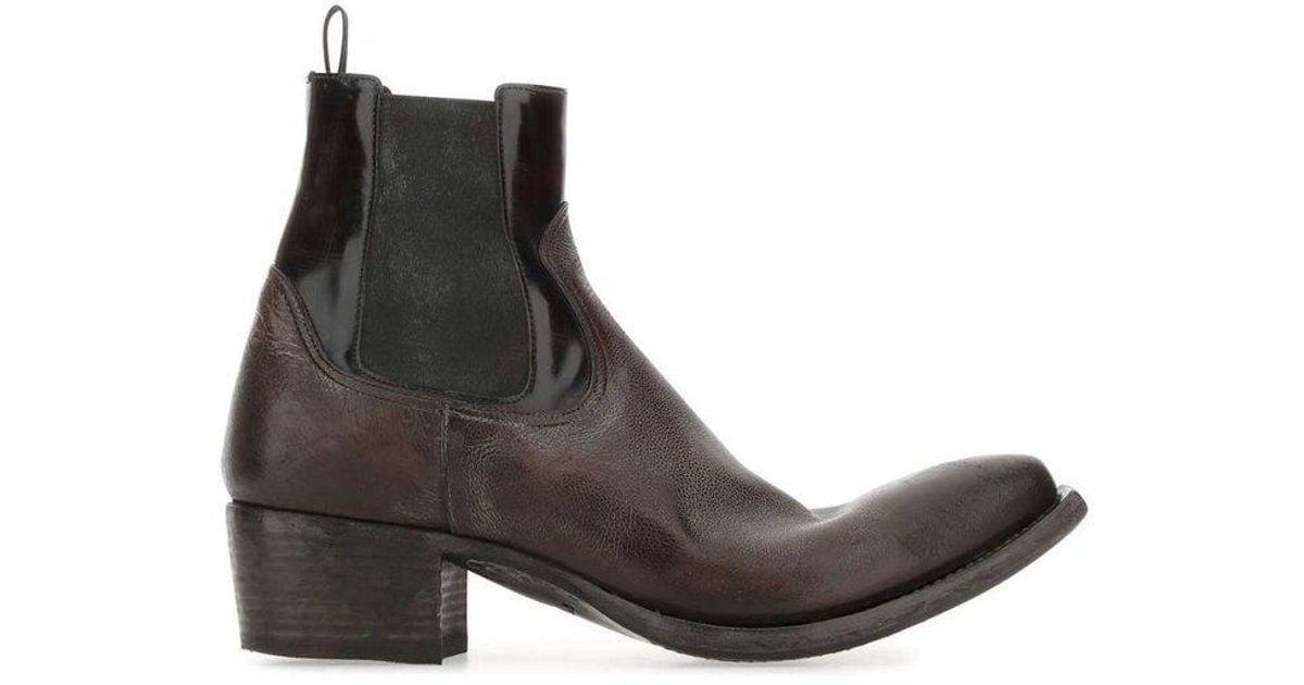 Prada Men's Brushed Leather Chelsea Boots